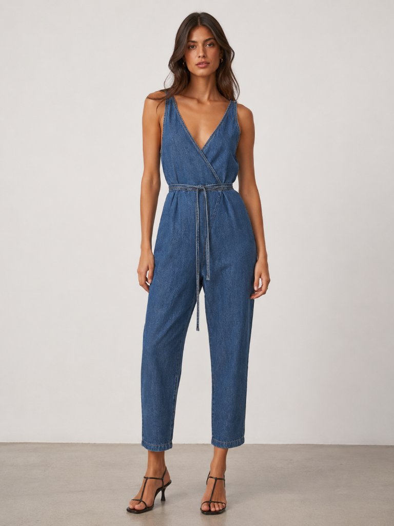 Rachel Comey Twiss Wrap Jumpsuit Light Wash